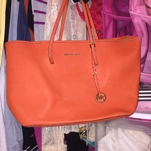 Large Orange Michael Kors Tote w/ Dust Bag